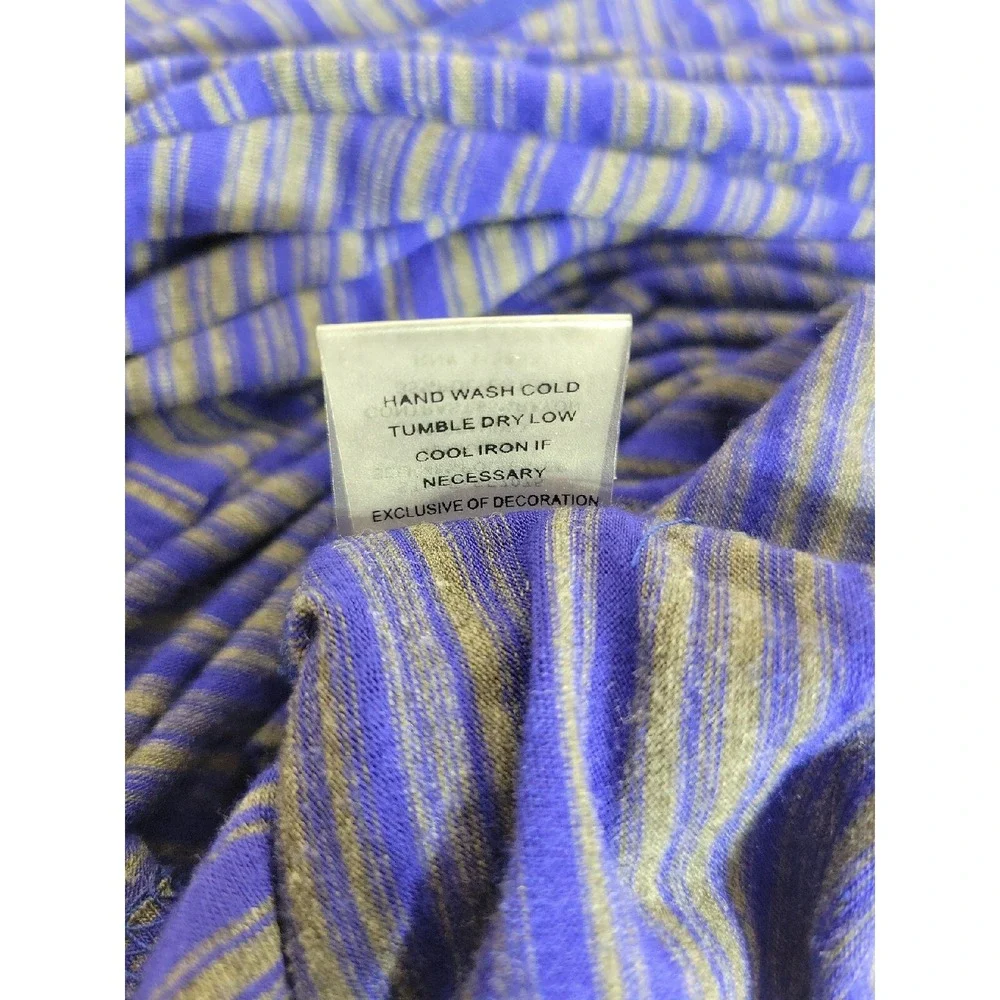 41 Hawthorn Cardigan Sweater Open Front Striped Draped Knit Blue Gray Size Large